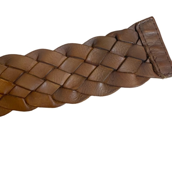 Brown Braided Leather Belt - Picture 4 of 8
